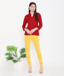 WOMEN COTTON CHURIDAR LEGGINGS - YELLOW