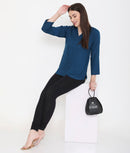 WOMEN SOLID BLACK COTTON CHURIDAR LEGGINGS