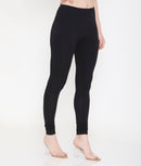 WOMEN SOLID BLACK COTTON CHURIDAR LEGGINGS