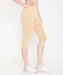 WOMEN SOLID SKIN COTTON EVERYDAY CAPRI