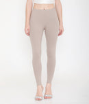 WARN GREY ANKLE-LENGTH COTTON LEGGINGS FOR WOMEN
