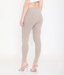 WARN GREY ANKLE-LENGTH COTTON LEGGINGS FOR WOMEN