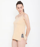 KS03 Side Slit Skin Kurti Slip Camisole with Adjustable Straps for Women