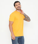 Men Solid Golden Leisurewear Essential Cotton Tee - 004