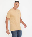 Men Khakhi  Pure Cotton Tee Casual- 003