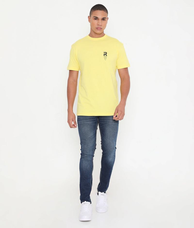 Men Solid Yellow Leisurewear Cotton Tee - 002