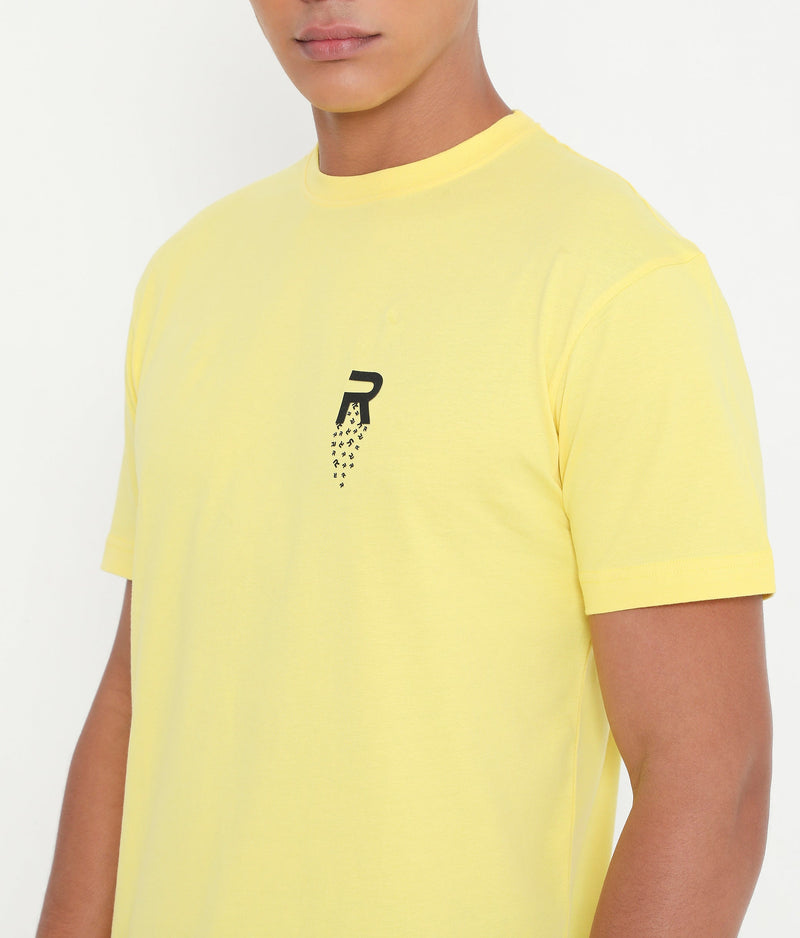 Men Solid Yellow Leisurewear Cotton Tee - 002
