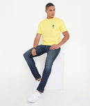 Men Solid Yellow Leisurewear Cotton Tee - 002