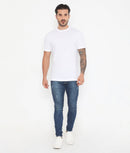 Men's Solid White 004 Leisurewear Essential Cotton Tee