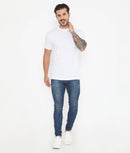 Men's Solid White 004 Leisurewear Essential Cotton Tee