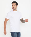 Men's Solid White 004 Leisurewear Essential Cotton Tee