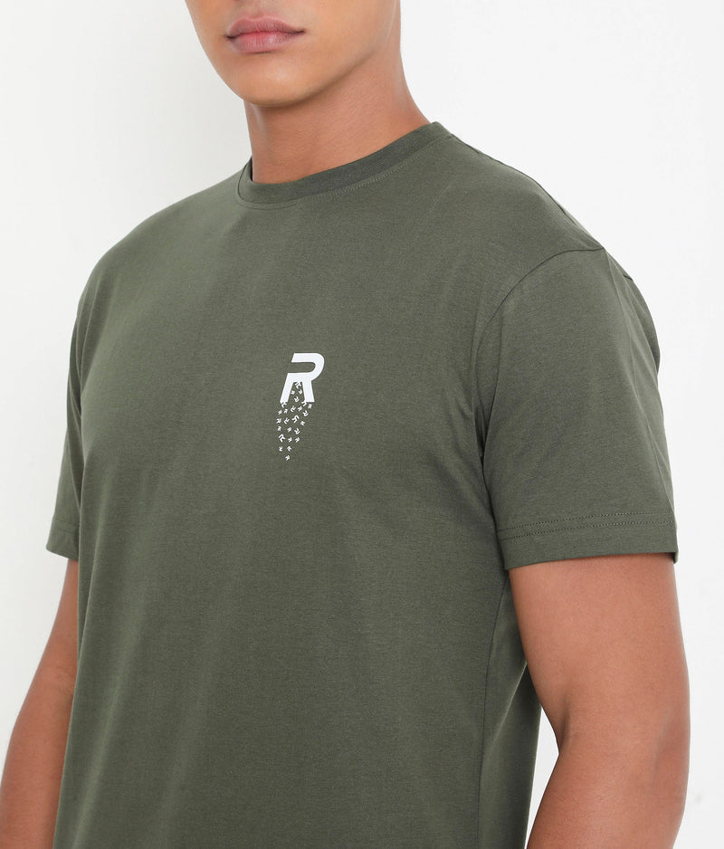 Men Solid Green Leisurewear Cotton Tee - 002