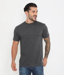 Men Charcoal Melange Leisurewear Essential Cotton Tee - 004