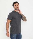 Men Charcoal Melange Leisurewear Essential Cotton Tee - 004