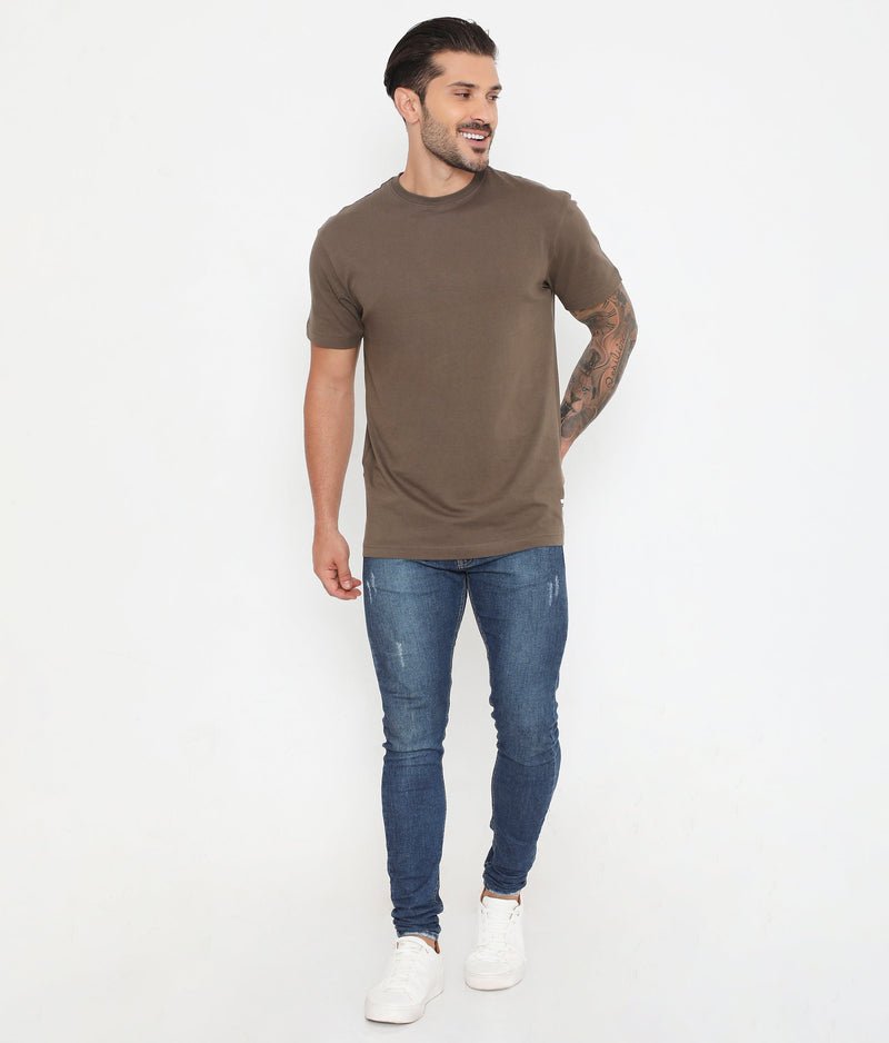 Men Solid Seawood Leisurewear Essential Cotton Tee - 004