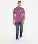 Men Solid Purple Leisurewear Cotton Tee - 002