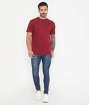 Men Maroon Leisurewear Essential Cotton Tee - 004