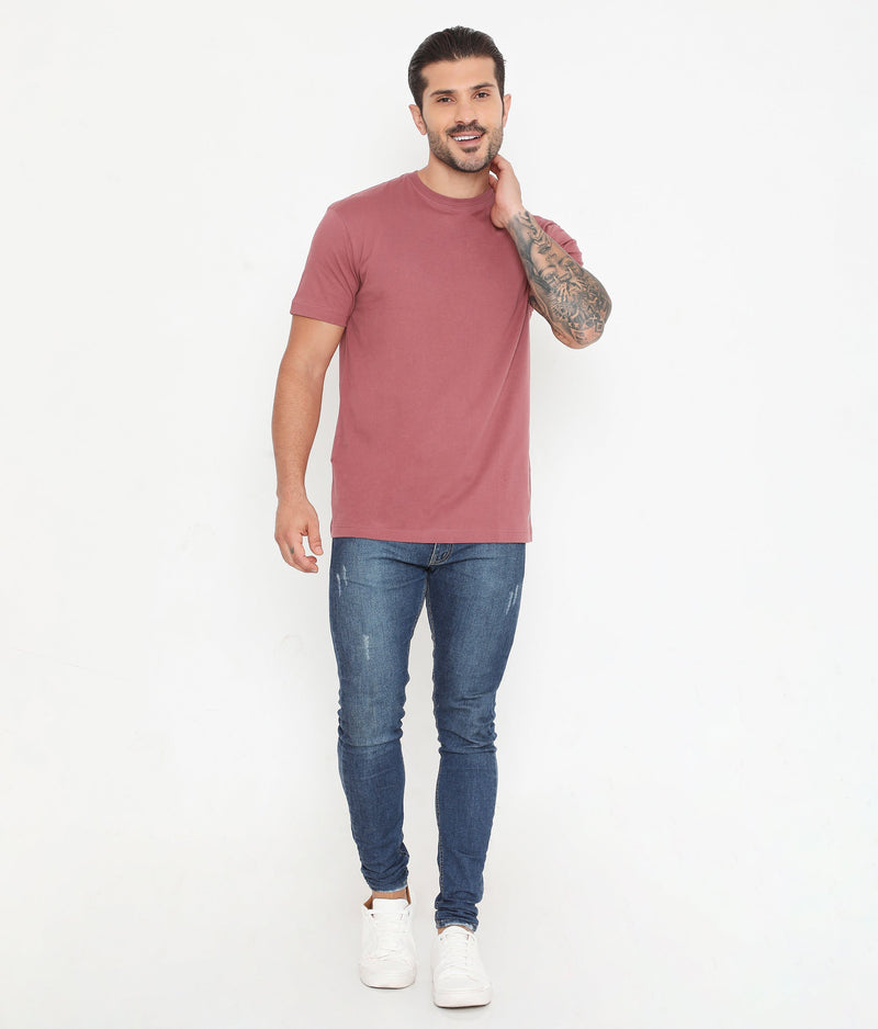Men's Leisurewear Essential Cotton Tee - 004 - Red Roan