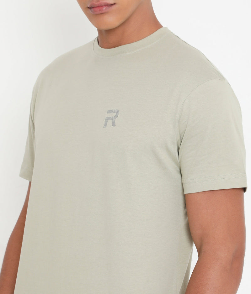 Moss Grey Men Casuals Pure Cotton Tee - 003