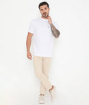 Men White Pure Cotton Tee Casual- 003