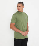Men Casuals Bottle Green Pure Cotton Tee - 003