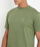 Men Casuals Bottle Green Pure Cotton Tee - 003