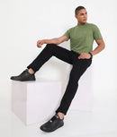 Men Casuals Bottle Green Pure Cotton Tee - 003