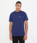 Men Navy Blue Pure Cotton Tee Casual- 003