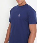 Men Navy Blue Pure Cotton Tee Casual- 003