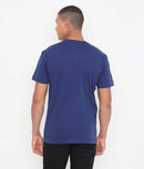 Men Navy Blue Pure Cotton Tee Casual- 003