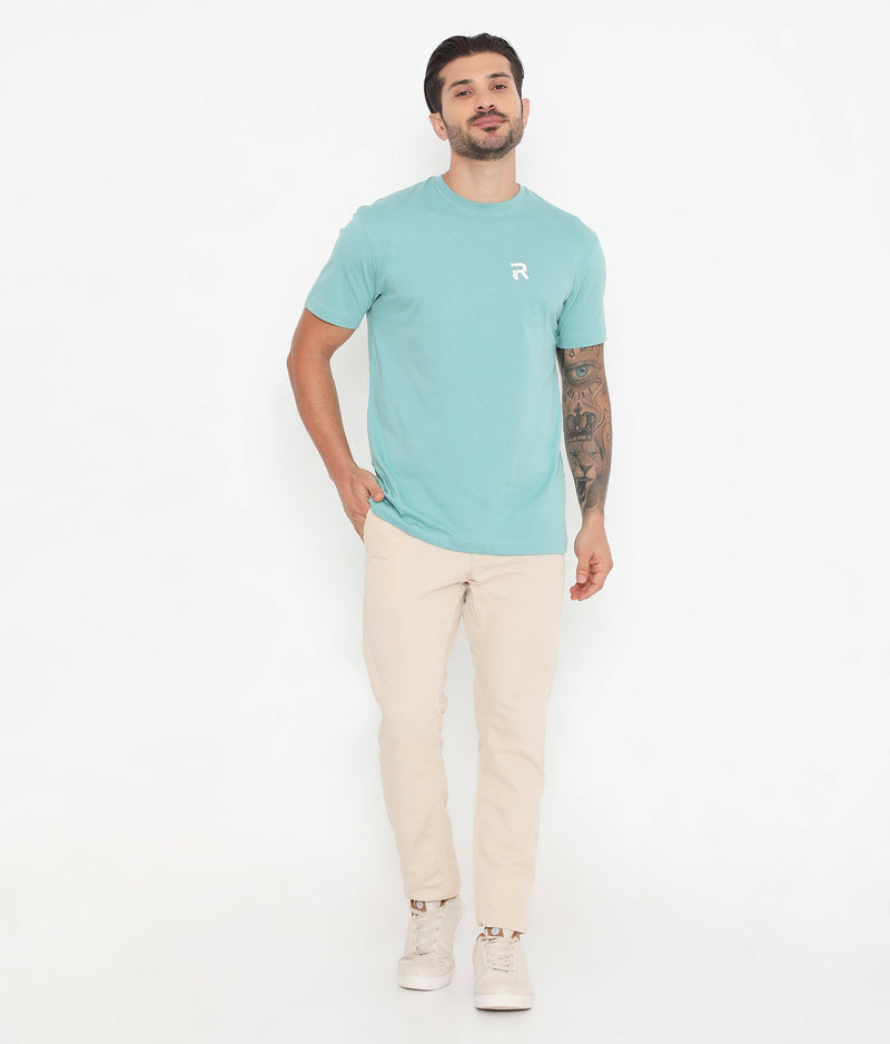 Sea Green Men Essential Cotton T-Shirt 001