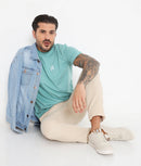 Sea Green Men Essential Cotton T-Shirt 001