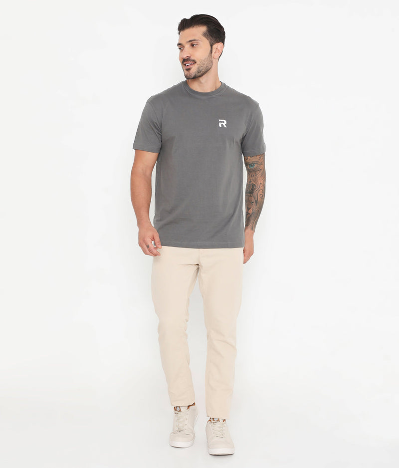 Men Dark Grey Essential Cotton T-Shirt 001