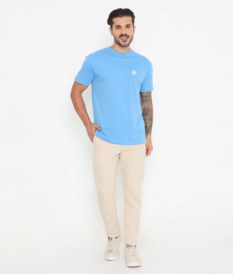 Men Light Blue Essential Cotton T-Shirt 001