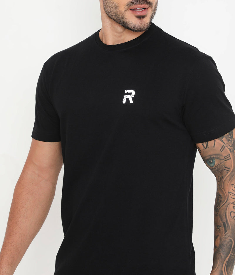Men Solid Black Essential Cotton T-Shirt 001