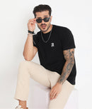 Men Solid Black Essential Cotton T-Shirt 001