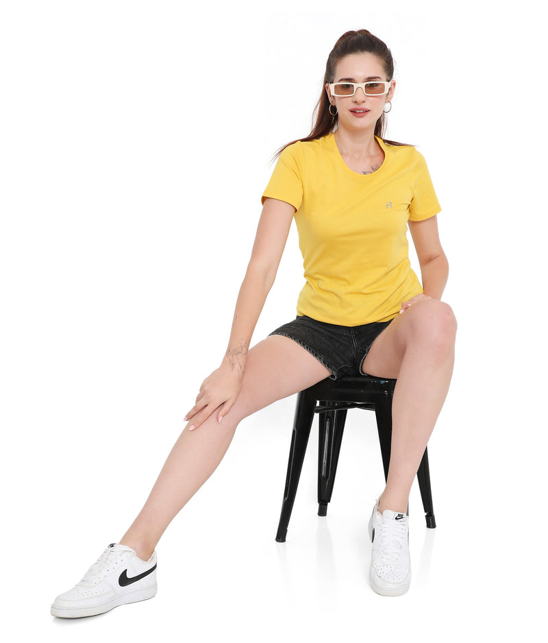 Sunshine Yellow Women's Essential Cotton T-Shirt - 002