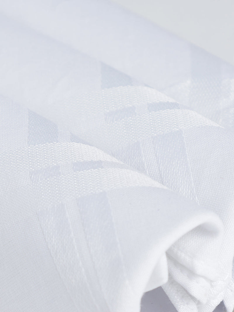 VIP Men's Solid Cotton White Square Classic 01 Handkerchief-Pack of 3