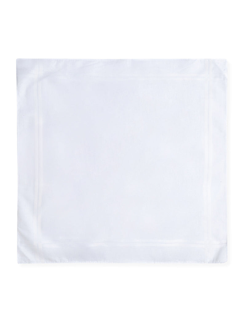 VIP Men's Solid Cotton White Square Classic 01 Handkerchief-Pack of 3