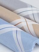 VIP Men's Striped Cotton Assorted Square Classic 03 Handkerchief-Pack of 3