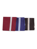 VIP Men's Striped Cotton Assorted Square Classic 04 Handkerchief-Pack of 3