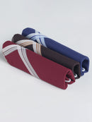 VIP Men's Striped Cotton Assorted Square Classic 04 Handkerchief-Pack of 3