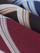 VIP Men's Striped Cotton Assorted Square Classic 04 Handkerchief-Pack of 3