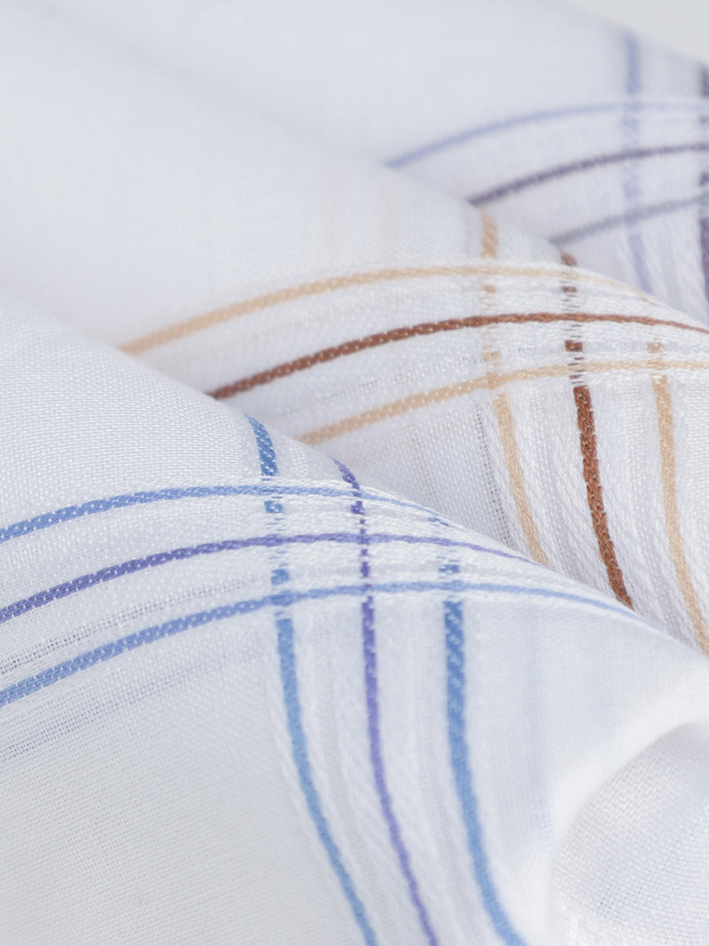 VIP Men's Striped Cotton Assorted Square Premium 02 Handkerchief-Pack of 3