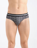 Azure Men's Printed Cotton Mid Rise Regular Fit  Briefs-Assorted Colours-Pack of 2
