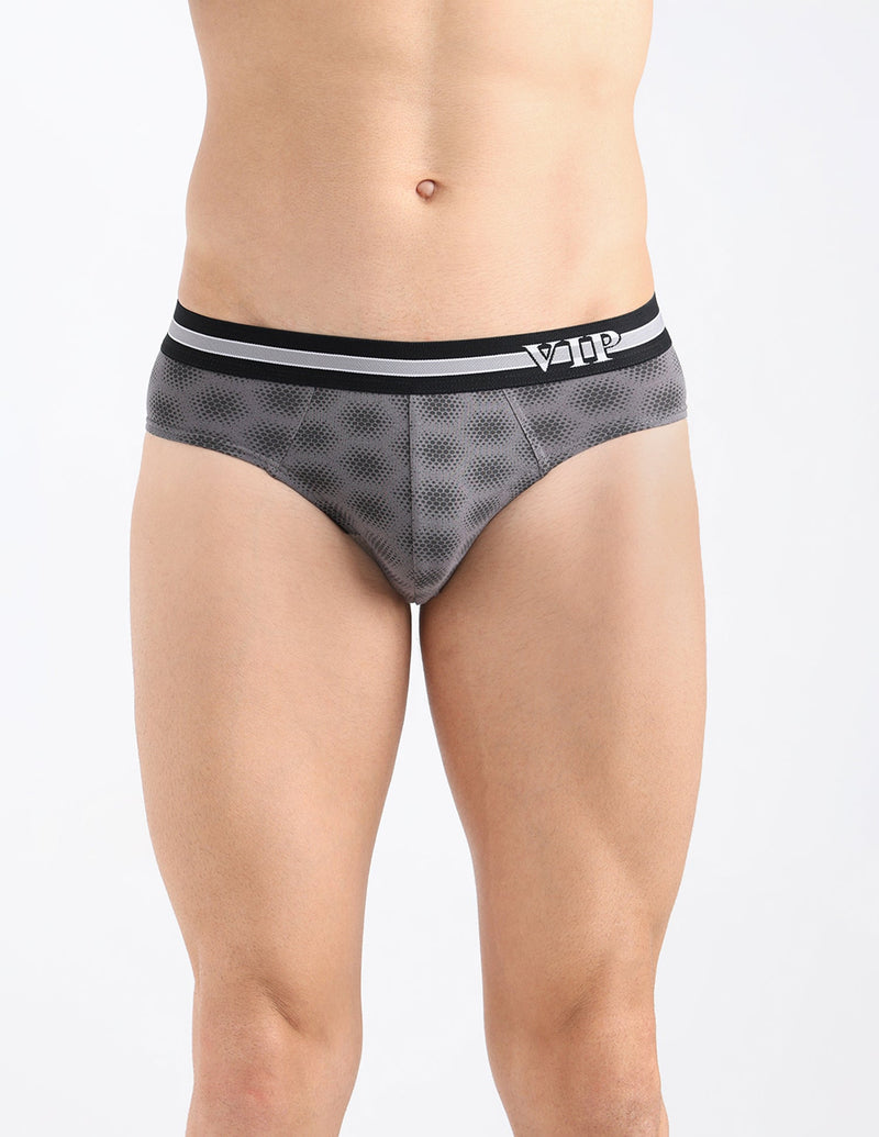 Azure Men's Printed Cotton Mid Rise Regular Fit  Briefs-Assorted Colours-Pack of 2