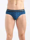 Azure Men's Printed Cotton Mid Rise Regular Fit  Briefs-Assorted Colours-Pack of 2