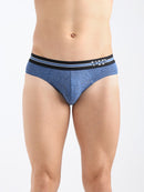 Azure Men's Printed Cotton Mid Rise Regular Fit  Briefs-Assorted Colours-Pack of 2