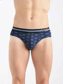 Azure Men's Printed Cotton Mid Rise Regular Fit  Briefs-Assorted Colours-Pack of 2