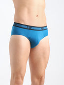 Univo Men's Solid Cotton Mid Rise Regular Fit Briefs-Assorted Colours-Pack of 2